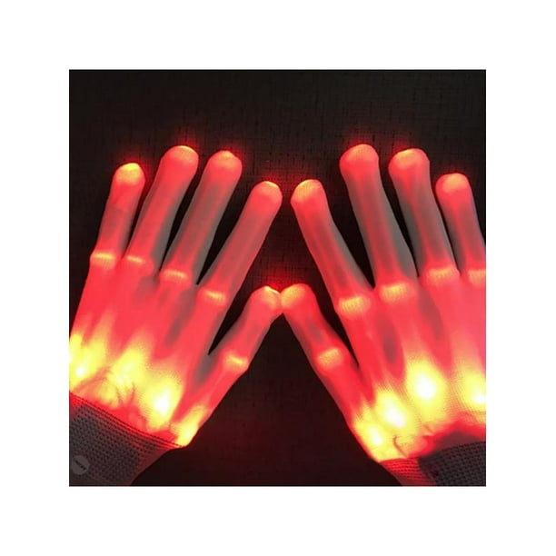 LED Flashing Finger Light Up Gloves Colorful Lighting For Dance Halloween Fun